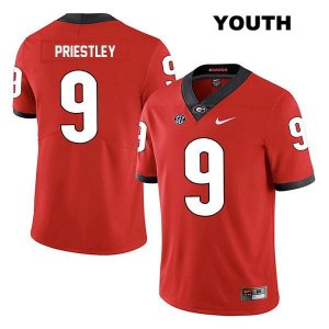 Youth Georgia Bulldogs NCAA #9 Nathan Priestley Nike Stitched Red Legend Authentic College Football Jersey UGL1754QF